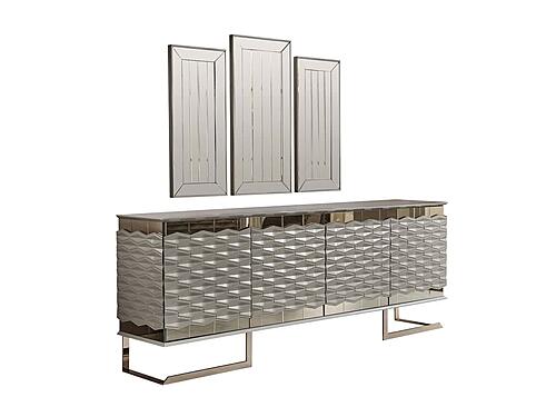 Gokce Consol w/Mirror - Beige by Furnia Furniture