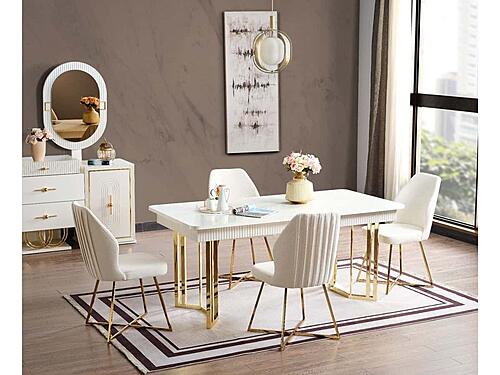 Marsel Dining room Table - White by Furnia Furniture