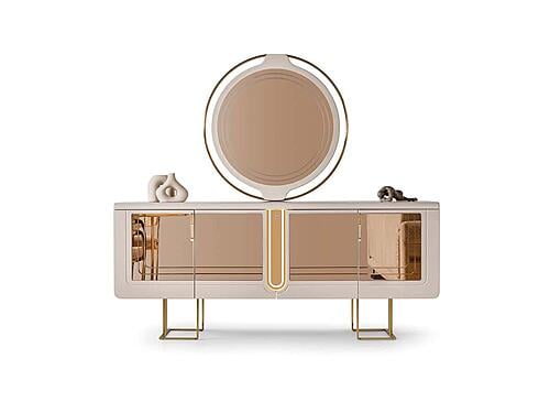 Monza Consol w/Mirror - Beige by Furnia Furniture