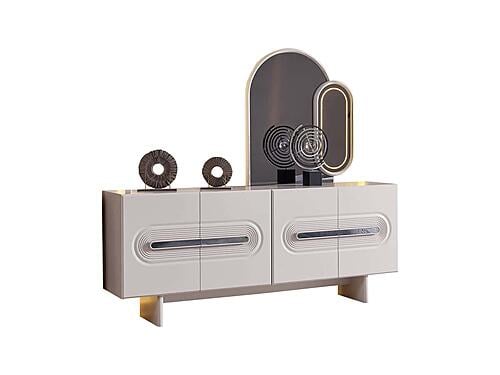 Parma Consol w/Mirror - Beige by Furnia Furniture