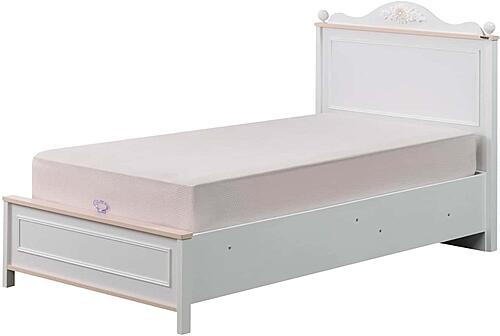 Alya Twin Bed With Headboard - White by Furnia Furniture