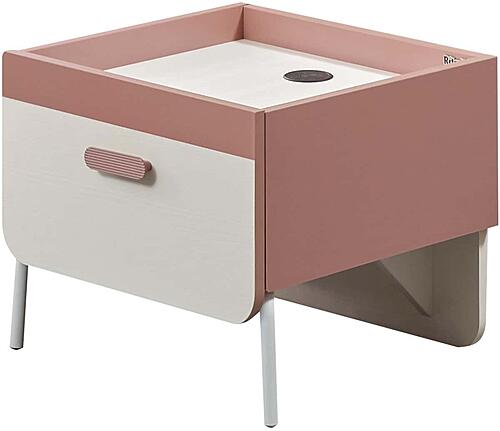 Linda Nightstand - White/Pink by Furnia Furniture
