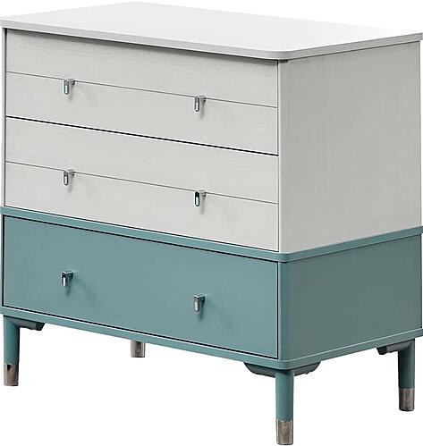 Marin Chiffonier w/Mirror - White/Green by Furnia Furniture