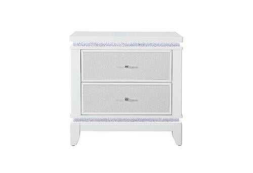 Alina White Nightstand w/Cooler, LED, Speaker & USB by Global Furniture