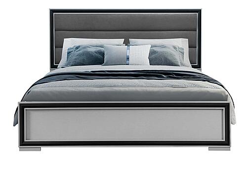 Amelia Grey Black Full Bed Group w/LED by Global Furniture