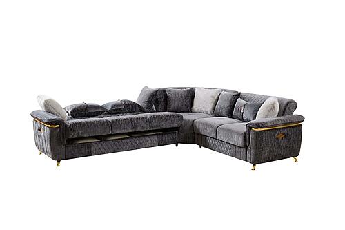 Argo Upholstery Sectional - Gray by Galaxy Furniture