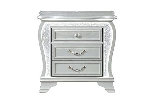 Aria Silver Nightstand w/LED by Global Furniture