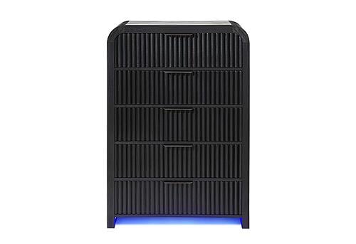 Beckett White/Black Chest w/LED by Global Furniture