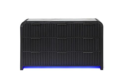 Beckett White/Black Dresser w/LED by Global Furniture