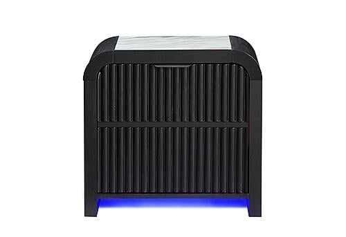 Beckett White/Black Nightstand w/LED, Cooler & Speaker by Global Furniture