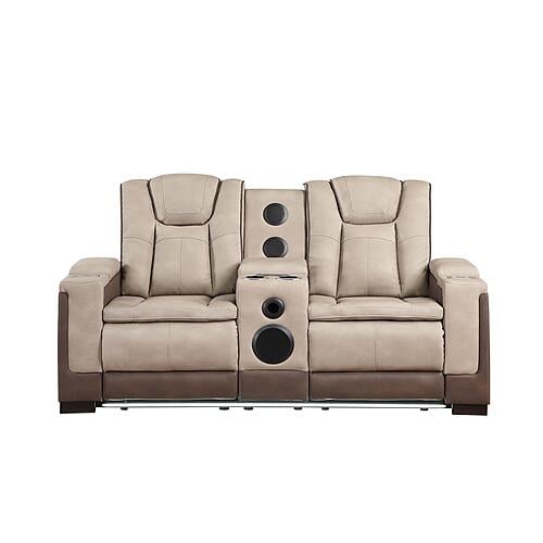Bruno Faux Leather Reclining Sofa & Loveseat - Brown by Galaxy Furniture