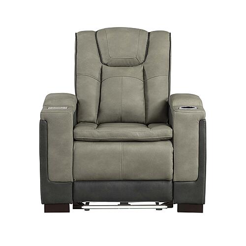 Bruno Faux Leather Recliner Chair - Gray by Galaxy Furniture