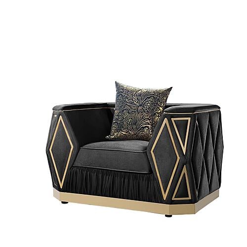Cavalli Velvet Upholstery Chair - Black by Galaxy Furniture