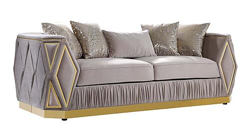 Cavalli Velvet Upholstery 3 piece Sofa Set - Taupe by Galaxy Furniture
