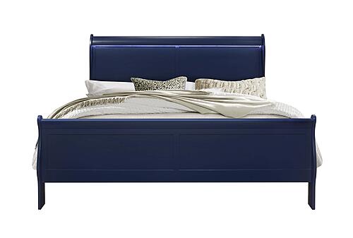 Charlie Blue King Bed Group w/LED by Global Furniture