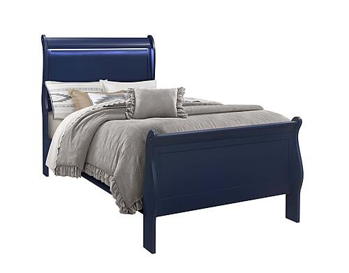 Charlie Blue Twin Bed w/LED by Global Furniture