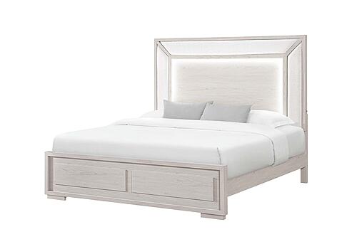 Clara Beige King Bed w/LED by Global Furniture
