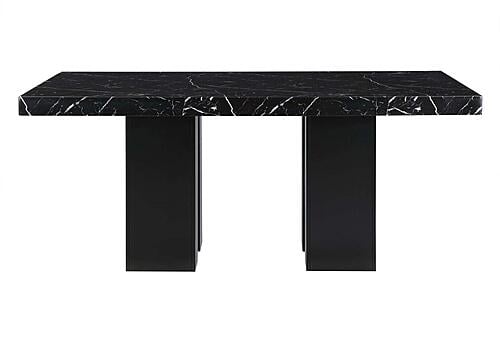 D03 Black Dining Table + 8 D03DC Black Velvet Dining Chair by Global Furniture