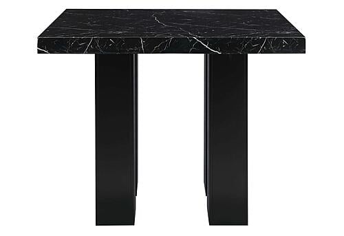 D04 Black Bar Table + D04BS Black Velvet Bar Stool by Global Furniture