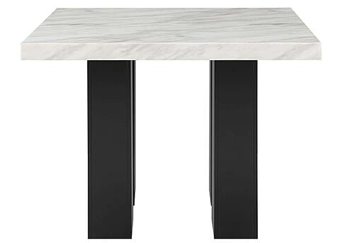 D04 White Bar Table & D04 Black Velvet Bar Stool by Global Furniture