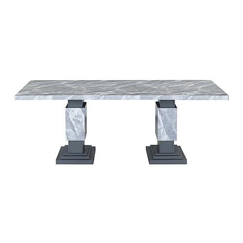 D1212 Grey Faux Marble Top Dining Table by Global Furniture