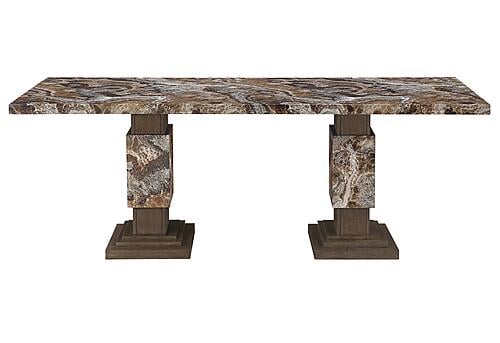 D12 Brown Faux Marble Top Dining Table by Global Furniture