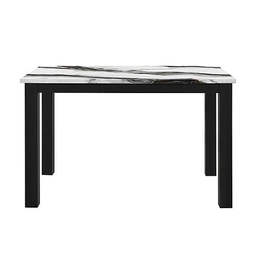 D8032DT White/Black Panda Dining Table & D9026DC Black Fabric Dining Chair by Global Furniture
