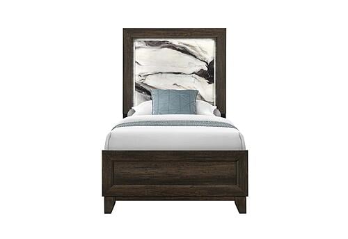 Harmony Brown Twin Bed w/LED by Global Furniture