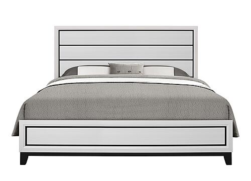 Kate White King Bed, Dresser, Mirror & Nightstand by Global Furniture