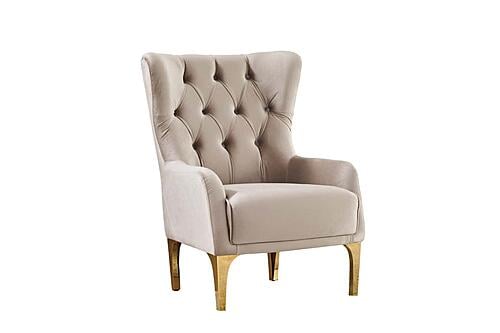 Lippa Upholstery Chair - Taupe by Galaxy Furniture