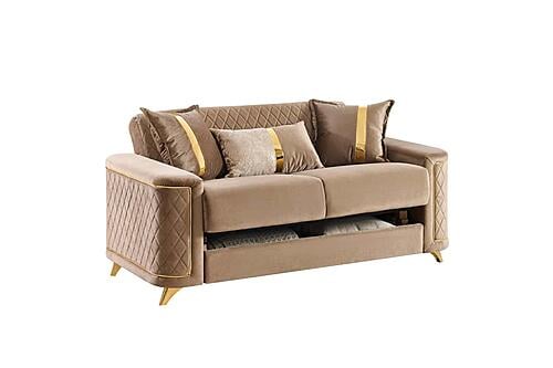Lisa Velvet Upholstery Loveseat - Copper by Galaxy Furniture