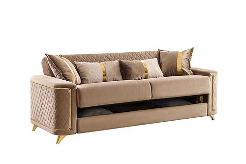 Lisa Velvet Upholstery Sofa - Copper by Galaxy Furniture