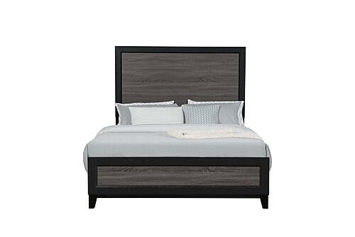 Lisbon Grey/Black Queen Bed, Dresser, Mirror & Nightstand by Global Furniture