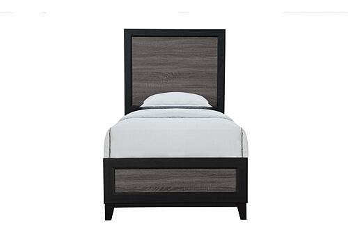 Lisbon Grey/Black Twin Bed, Dresser, Mirror & Nightstand by Global Furniture