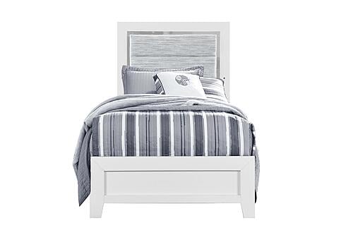 Luccia White Twin Bed Group w/LED by Global Furniture