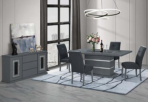 Monaco Grey/Black Dining Chair (Set of 2) by Global Furniture