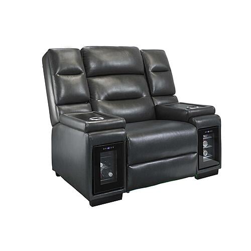 Mvp Blanche Black Power Recliner w/Power Headrest by Global Furniture
