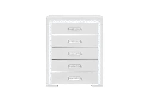 Naomi Silver Marble Chest w/LED by Global Furniture
