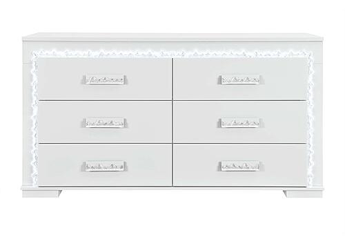 Naomi Silver Marble Dresser w/LED by Global Furniture