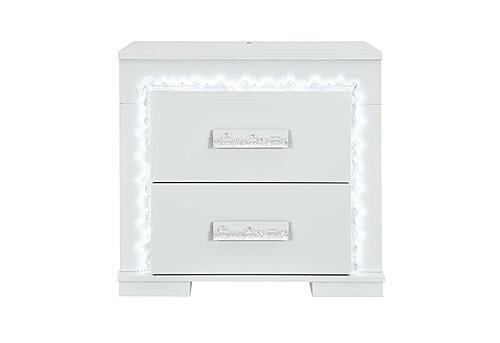 Naomi Silver Marble Nightstand w/LED by Global Furniture