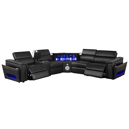 Nova Sectional w/1 Console - Reading Light - Black by Galaxy Furniture