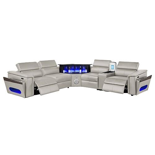 Nova Sectional w/1 Console - Fridge - Gray by Galaxy Furniture
