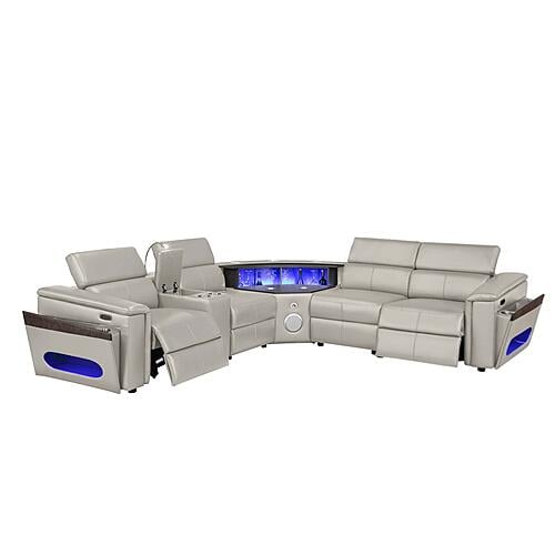 Nova Sectional w/1 Console - Reading Light - Gray by Galaxy Furniture