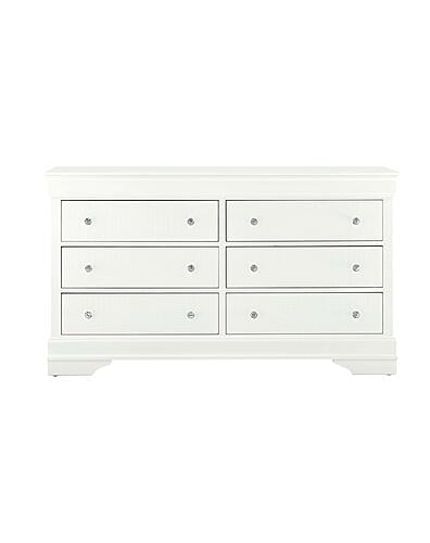 Pompei Metallic White Dresser by Global Furniture