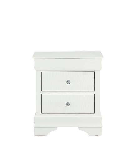 Pompei Metallic White Nightstand by Global Furniture