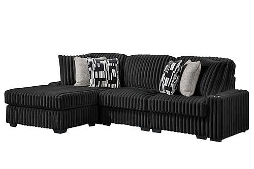 Puffy L-Shaped Sectional Sofa - Black by Galaxy Furniture