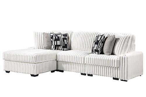 Puffy L-Shaped Sectional Sofa - Cream by Galaxy Furniture