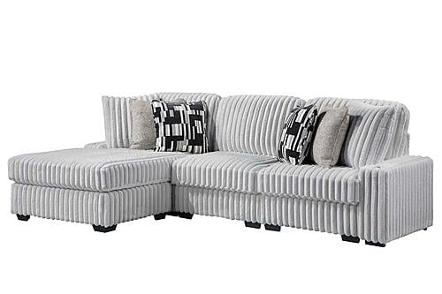Puffy L-Shaped Sectional Sofa - Gray by Galaxy Furniture