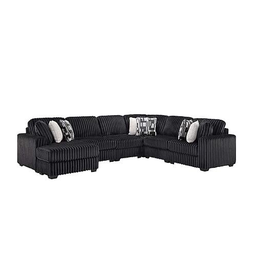 Snuggle L-Shaped Sectional Sofa - Black by Galaxy Furniture