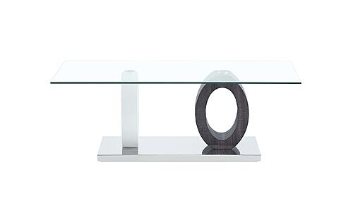 T1628 Dark Grey/White Glass Top Coffee Table & 2 Dark Grey/White Glass Top End Table by Global Furniture